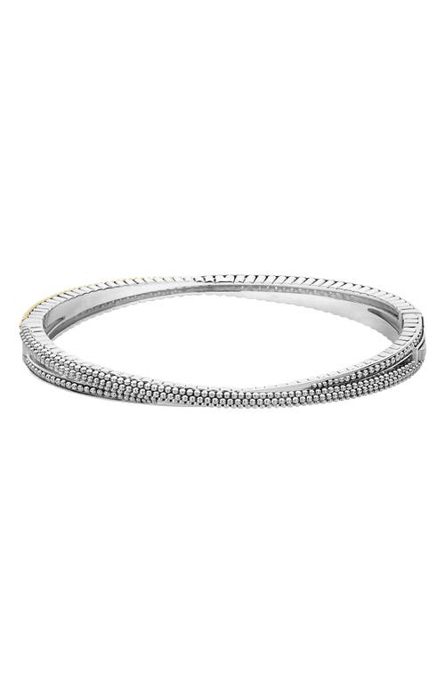 Shop Lagos Caviar Lux Diamond Bangle In Silver/diamond