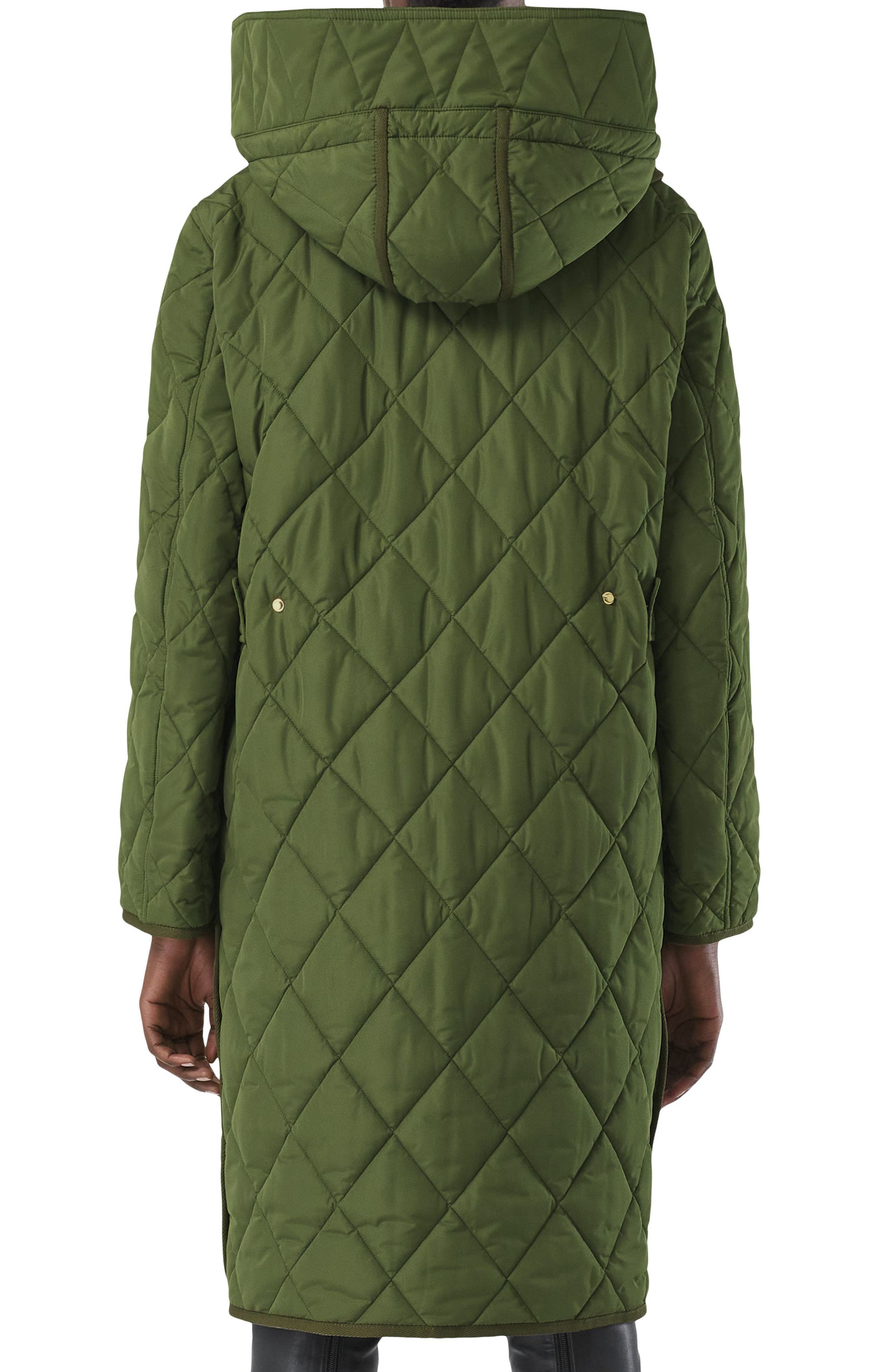 Burberry Detachable Hood Diamond Quilted Coat