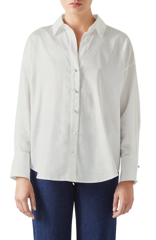LK Bennett Beatrice Cotton Button-Up Shirt White at Nordstrom, Us