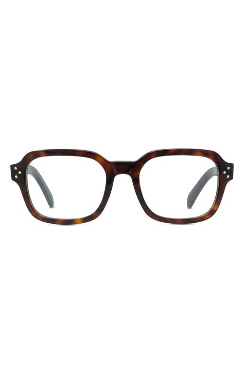 53mm Rectangular Reading Glasses in Dark Havana