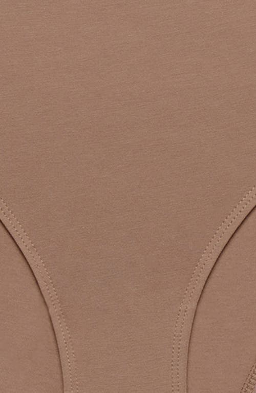 Cuup The Highwaist High Cut Cotton Briefs In Taupe