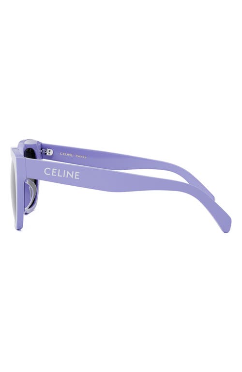 Shop Celine Monochroms 56mm Square Sunglasses In Shiny Lilac/smoke