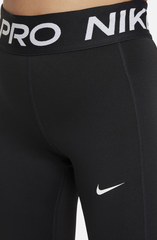 Shop Nike Kids' Dri-fit Pro Leak Protection Leggings In Black/ White