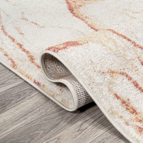 Jonathan Y Marmo Abstract Marbled Modern Area Rug In Orange/cream