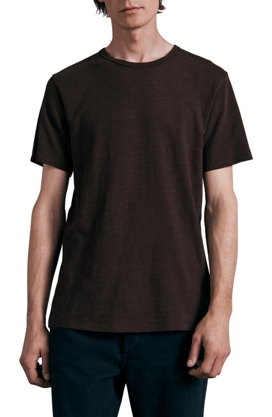 Rag & Bone Classic Flame Slub Cotton T-shirt In Brown