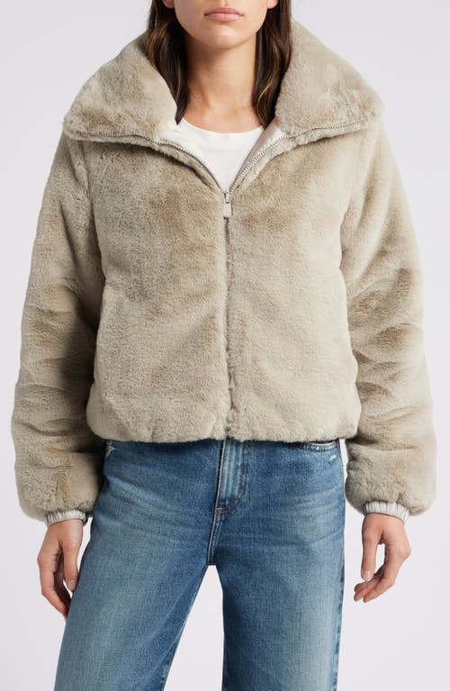 Shop Save The Duck Jeon Wind & Water Resistant Reversible Faux Shearling & Recycled Polyester Puffer Jack In Rainy Beige