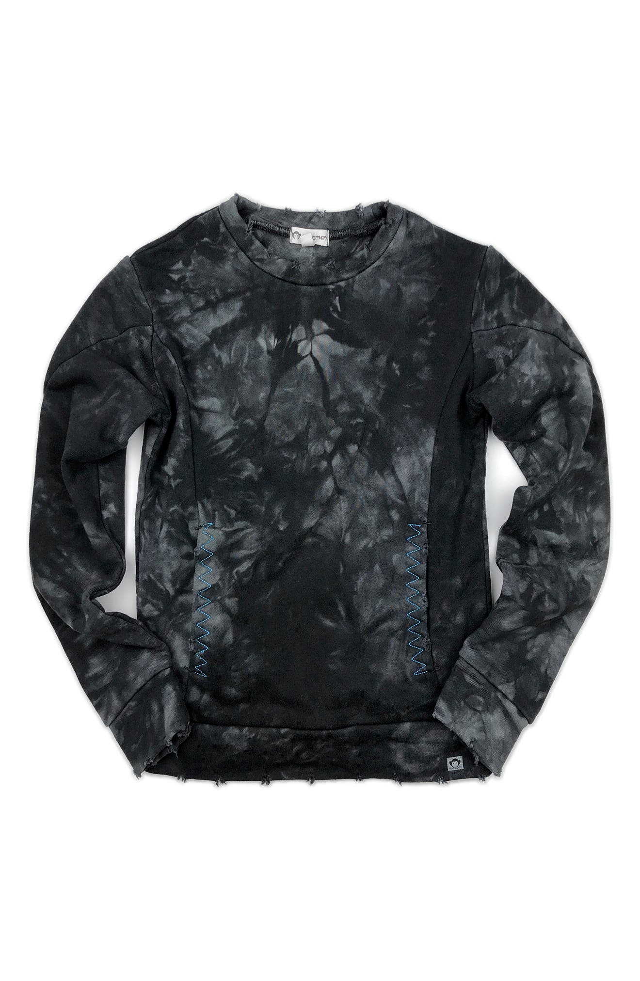 distressed black sweatshirt