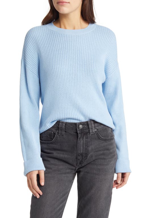 Treasure & Bond Cuff Sleeve Rib Cotton Sweater in Blue Thread