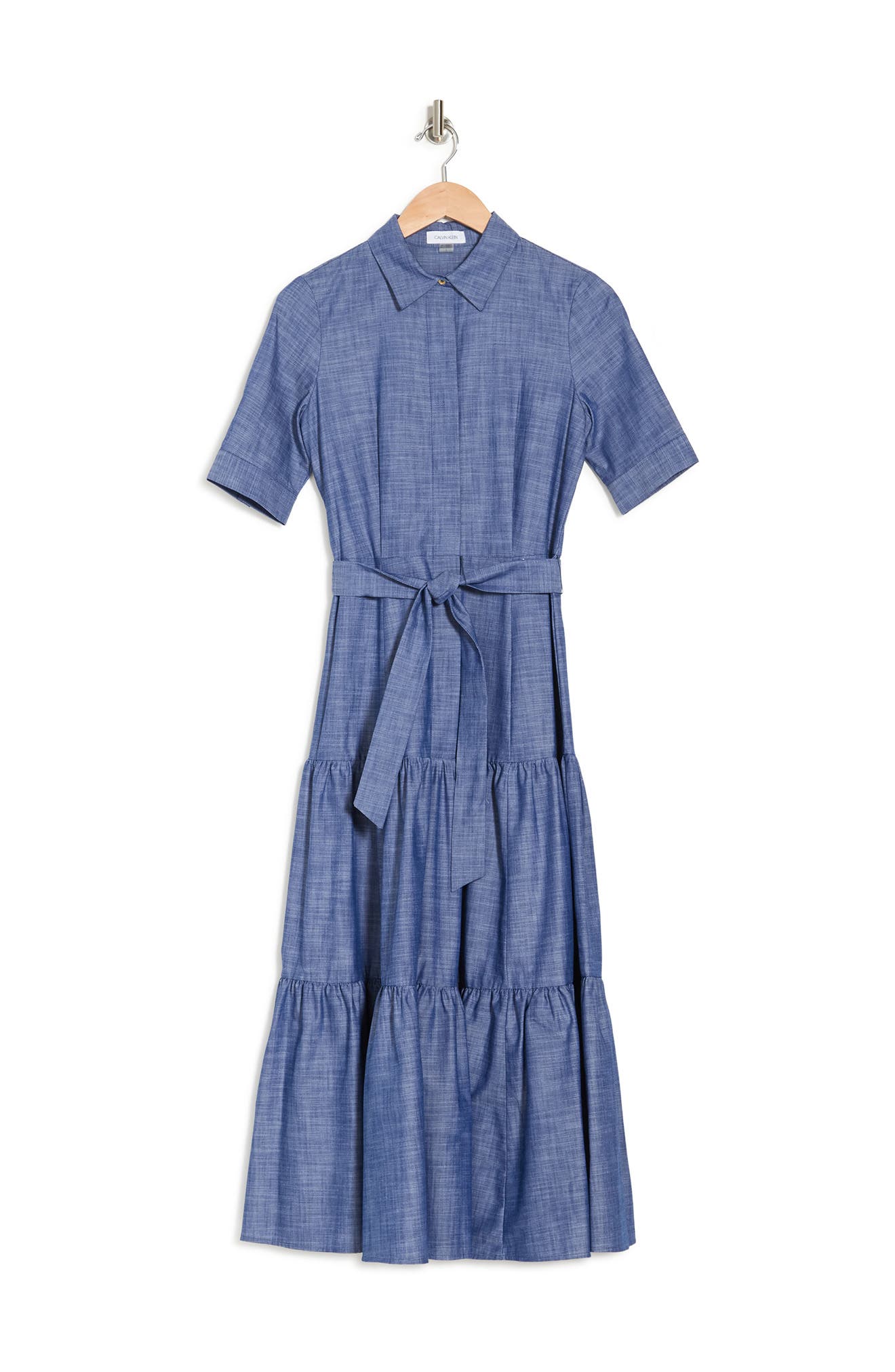 calvin klein maxi shirt dress Calvin Klein Linen Blend Maxi Shirtdress In Olive