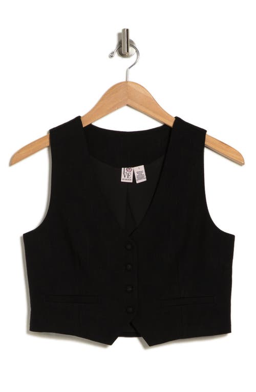By Design Brandi Cutaway Button-up Vest In Black