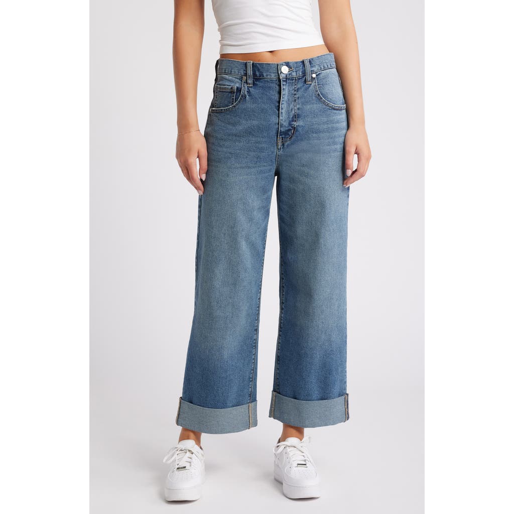 1822 Denim High Waist Cuff Wide Leg Jeans In Willa