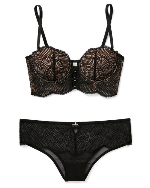 Adore Me Margaritte Push Up Balconette Bra In Black