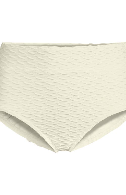 Shop Lands' End High Waisted Bikini Bottoms In Egret White