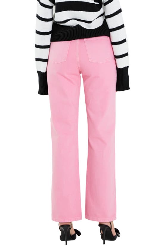 English Factory Wide Leg Jeans In Light Pink