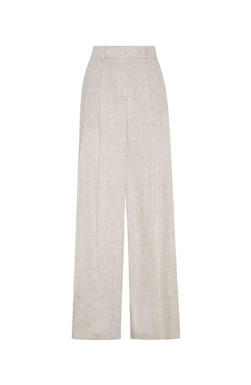 Shop Brunello Cucinelli Wide Pleated Trousers In Sand