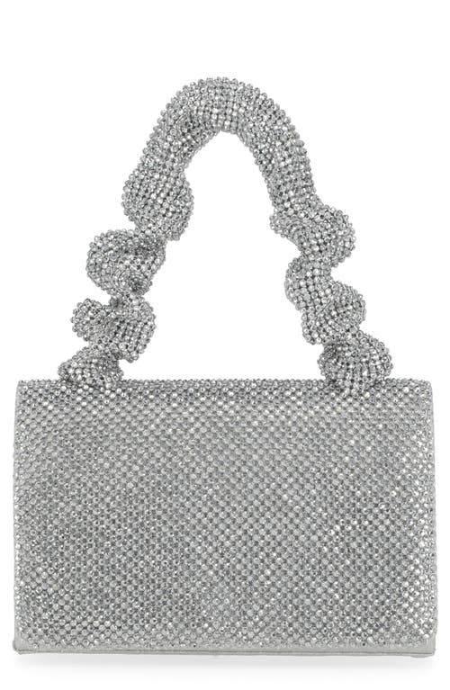 Shop Jessica Mcclintock Carla Top Handle Rhinestone Bag In Silver