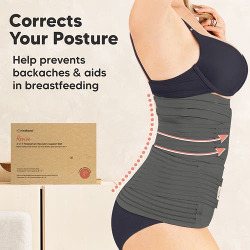 Keababies Revive 3-in-1 Postpartum Recovery Support Belt In Mystic Gray