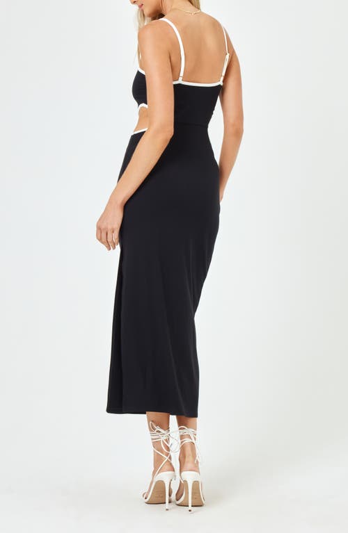 Shop L*space Lspace Libra Rib Cutout Cover-up Midi Dress In Black/cream