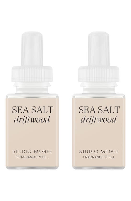 Pura X Studio Mcgee Sea Salt Driftwood 2-pack Diffuser Fragrance Refills In Gray