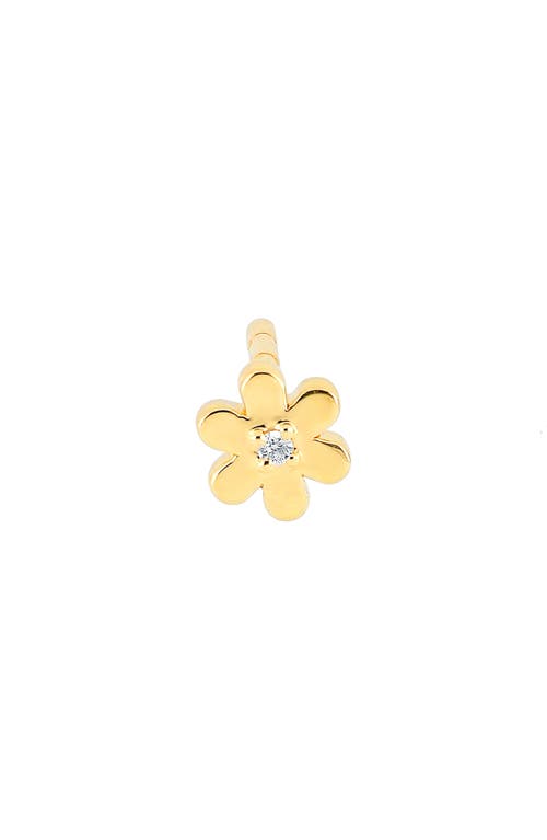 EF Collection Single Baby Daisy Diamond Stud Earring in Yellow Gold at Nordstrom
