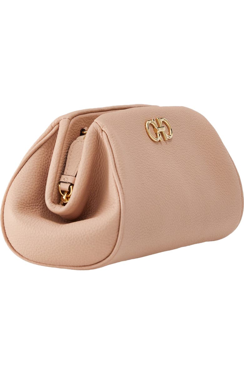 FERRAGAMO Gancio Soft Leather Clutch, Alternate, color, 