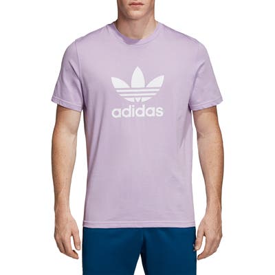 Adidas Originals Trefoil Graphic T-Shirt, Purple