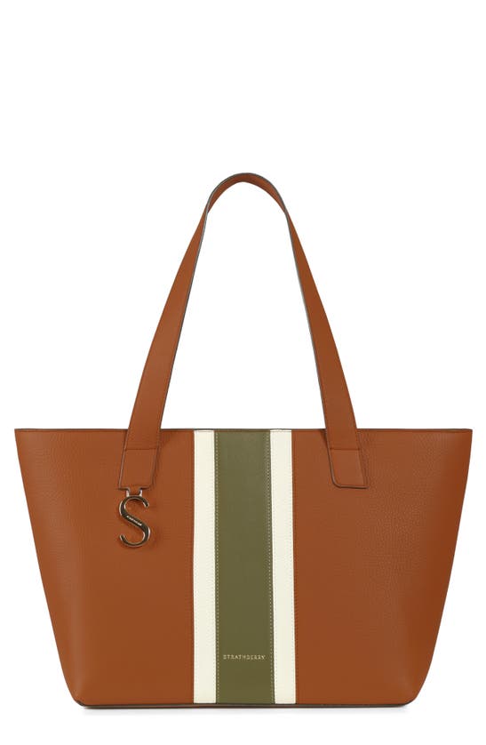 STRATHBERRY S CABAS STRIPE LEATHER TOTE