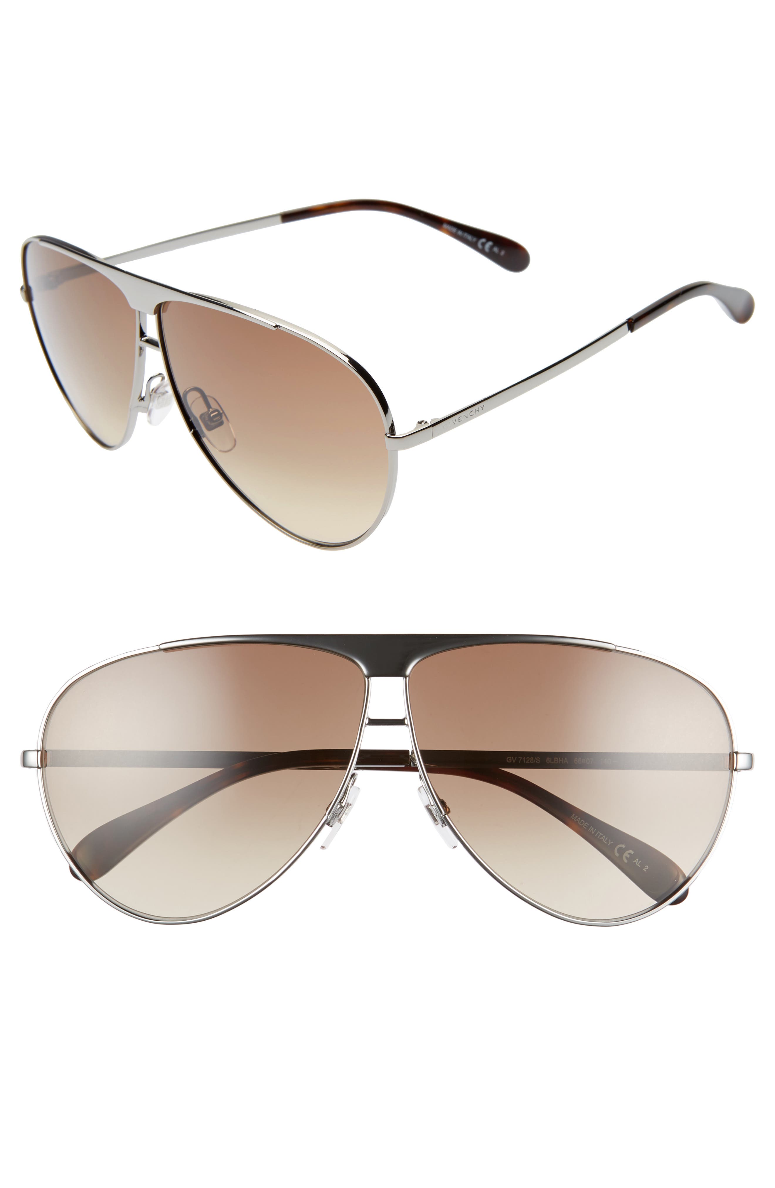 givenchy 66mm aviator sunglasses