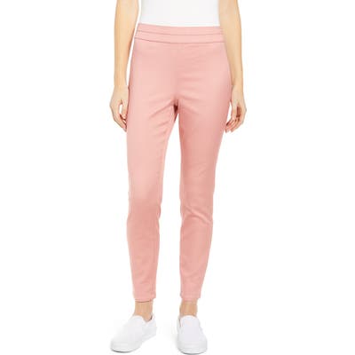 Tinsel High Waist Sateen Ankle Leggings, Pink