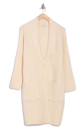Joe's Shawl Collar Long Cardigan In Cream