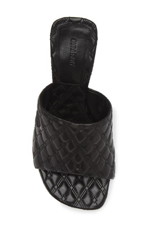 Shop Burberry Quilted Slide Sandal In Black