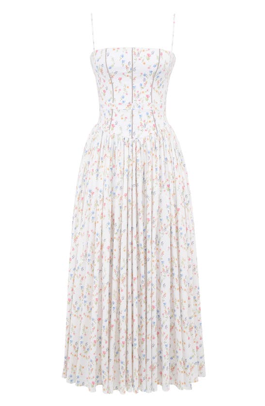 House Of Cb Ysabella Floral Maxi Sundress In White Floral Print