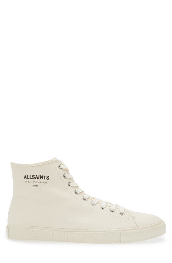 Shop Allsaints Underground High Top Canvas Sneaker In Off White
