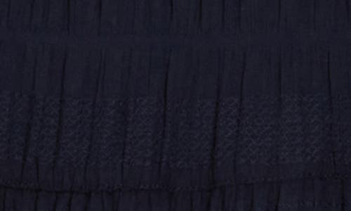 Max Studio Textured Midi Skirt In Navy-navy