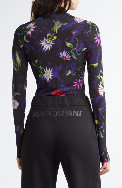 Shop Maccapani The Genie Floral Long Sleeve Top In Black/colors