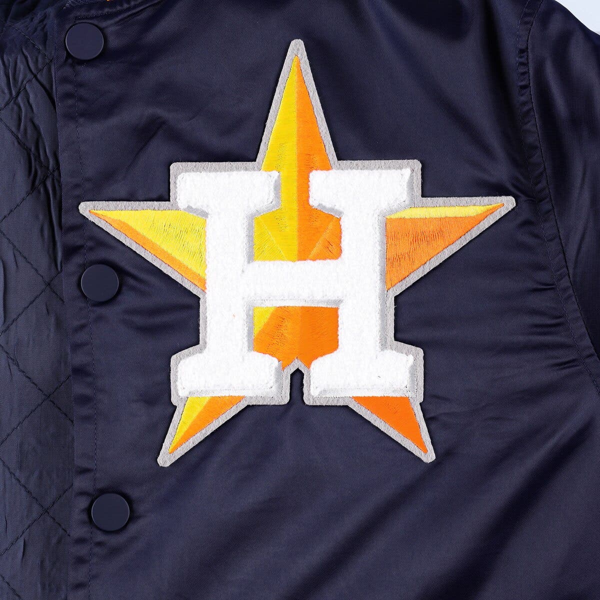 PRO STANDARD Men's Pro Standard Navy Houston Astros Mash Up Satin Full-Snap  Jacket