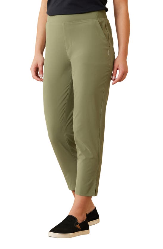 Shop Tommy Bahama Alicia Easy Crop Pants In Tea Leaf