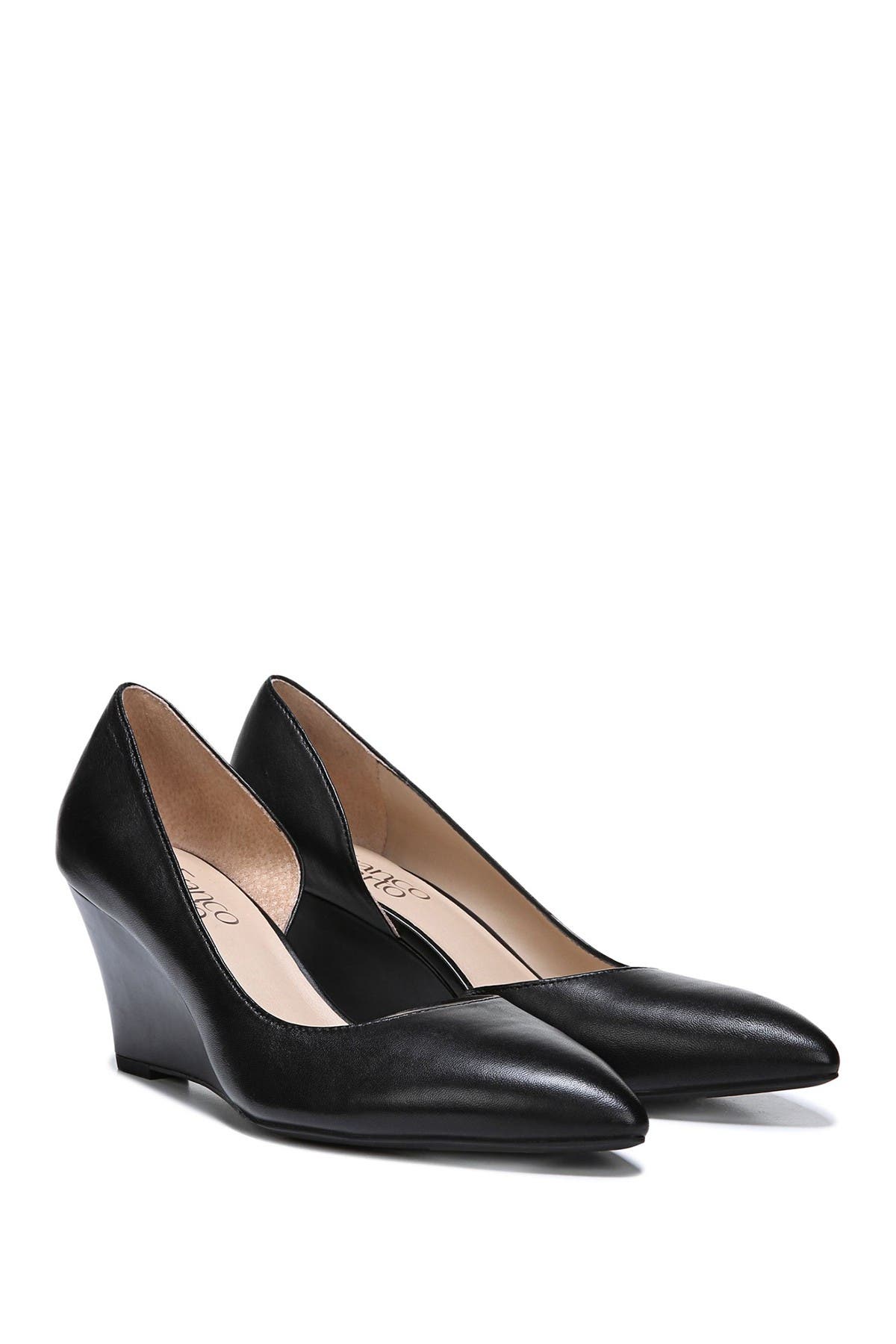 franco sarto black wedge pump