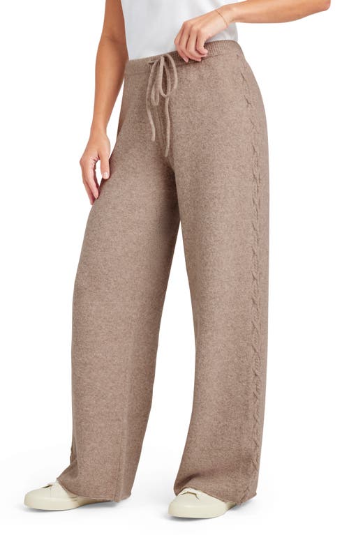 Splendid Stassi Cable Stitch Sweater Pants in Tawny Heather 