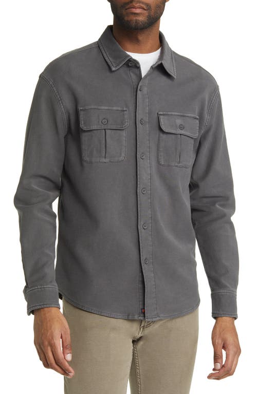 The Normal Brand Tailored Terry Shirt Jacket In Steel