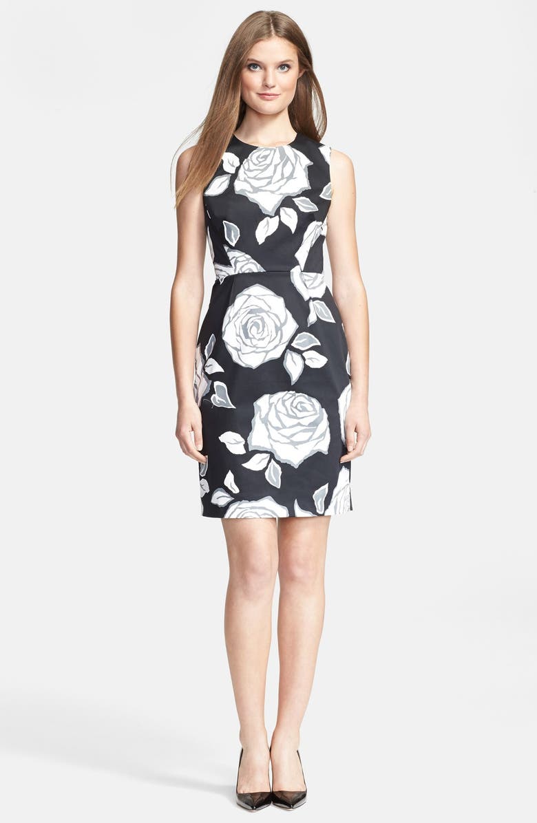 kate spade new york 'aires rose abbey' print stretch cotton sheath ...