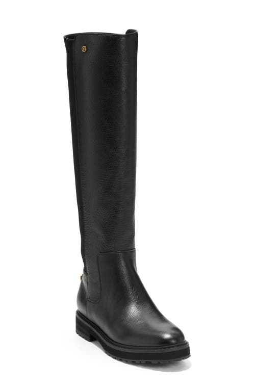 Cole Haan Newburg Waterproof Tall Boot in Black Leather