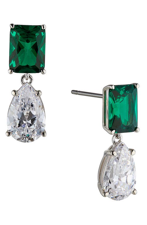 Nadri Shine On Cubic Zirconia Drop Earrings in Green at Nordstrom