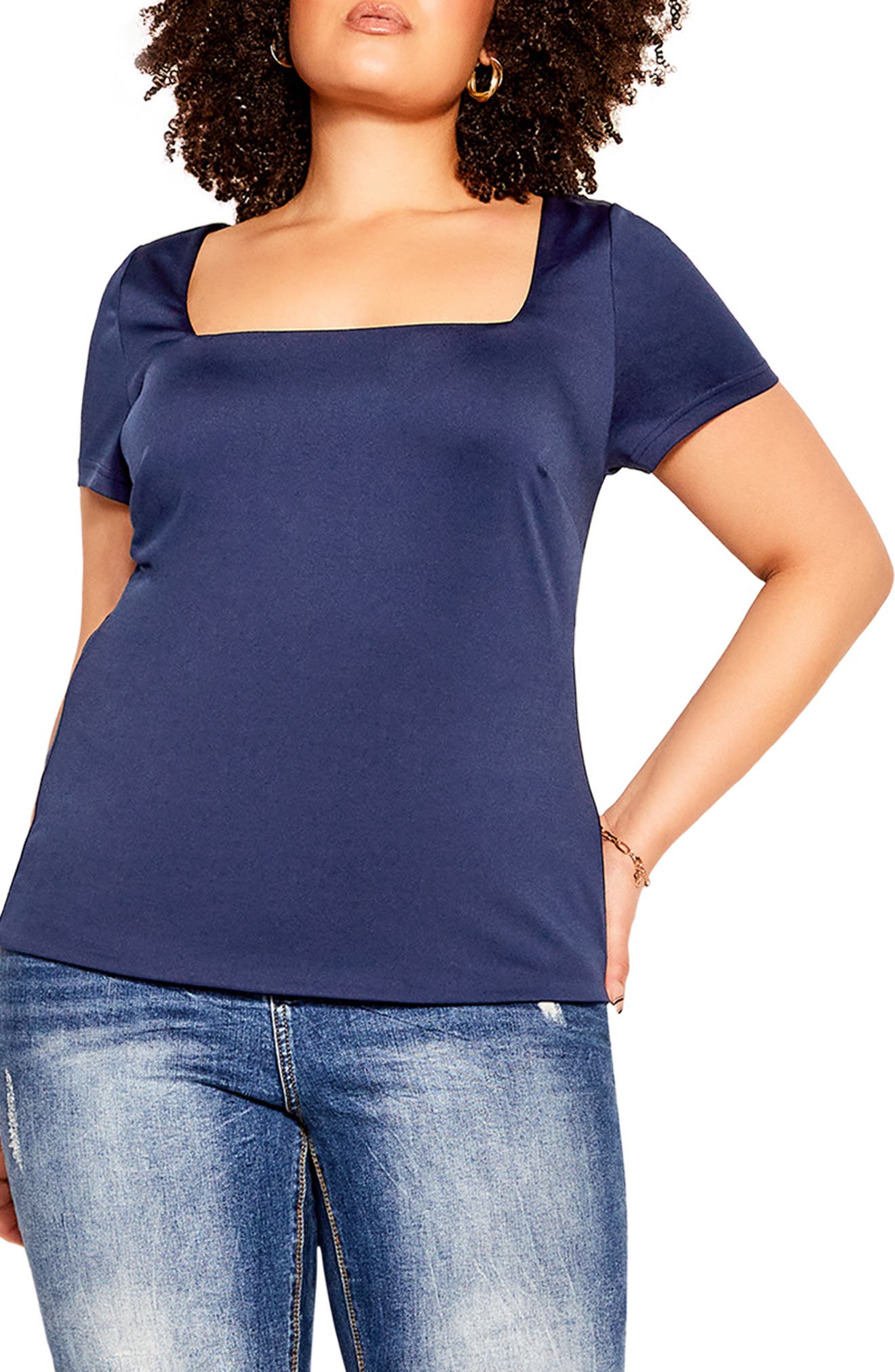 square neck plus size tops