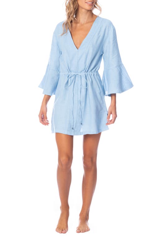 Shop Maaji Stone Blue Joy Linen Cover-up Dress