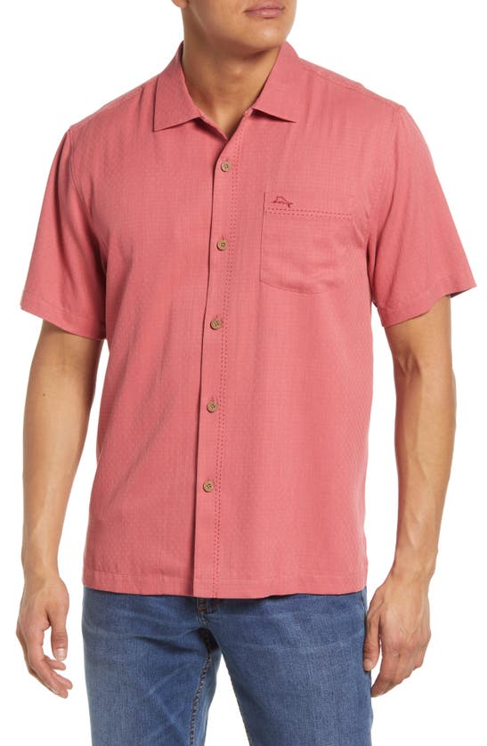 Tommy Bahama Coastal Breeze Silk Blend Button-up Shirt In New Red Sa