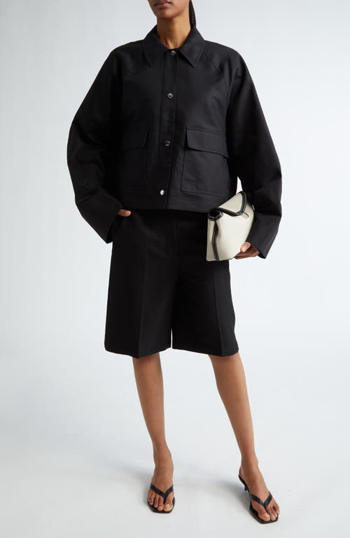 Shop Totême Toteme Tailored Straight Leg Bermuda Shorts In Black