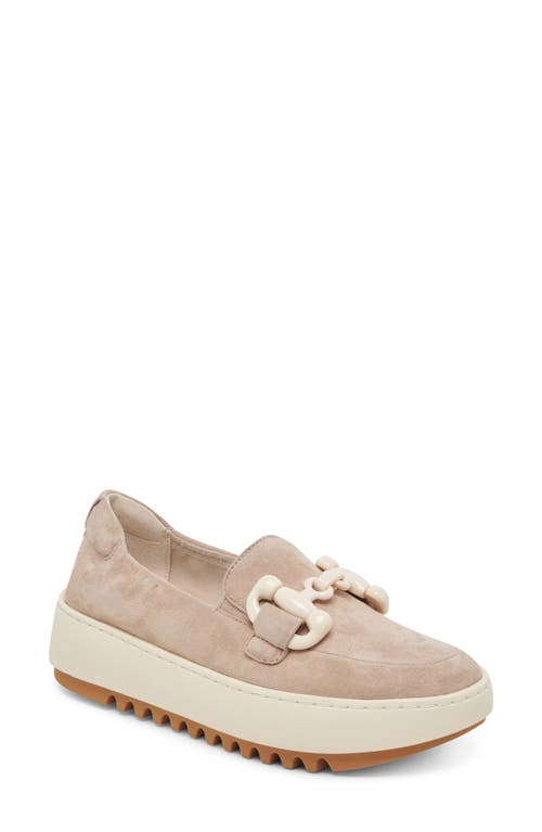 Shop Dolce Vita Andres Platform Bit Loafer In Taupe Suede