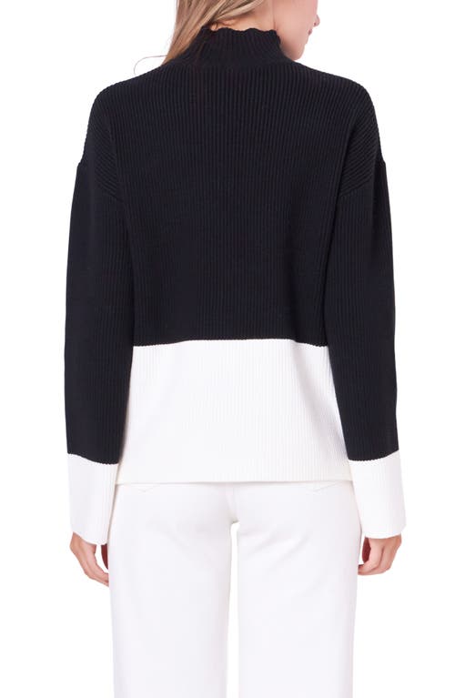 English Factory Colorblock Mock Neck Rib Sweater In Multi