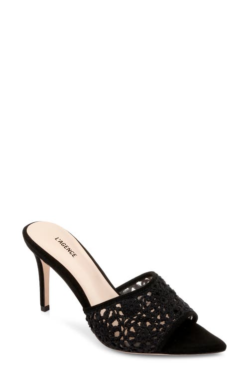 Armande Pointed Toe Slide Sandal in Black